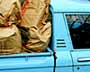 Blue Truck & Paper Bags